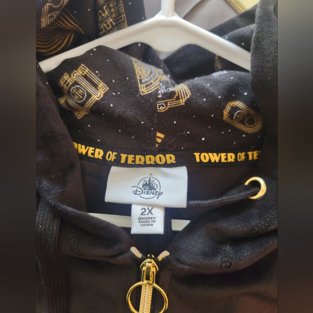 Disney black velour Tower of terror jacket
